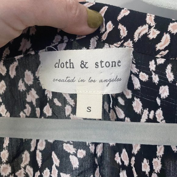 Anthropologie Cloth & Stone Rachel Tie-Front Long Sleeves Blouse Size S - Picture 4 of 7